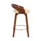 Armen Living Sonia 26" Counter Height Swivel Cream Faux Leather and Walnut Wood Bar Stool LCSOBACRWA26 - alternate 3